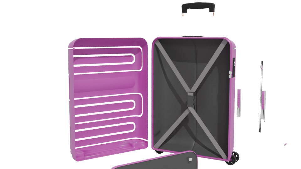 Stylish Pink Luggage Model - Professional 3D Model Render 12