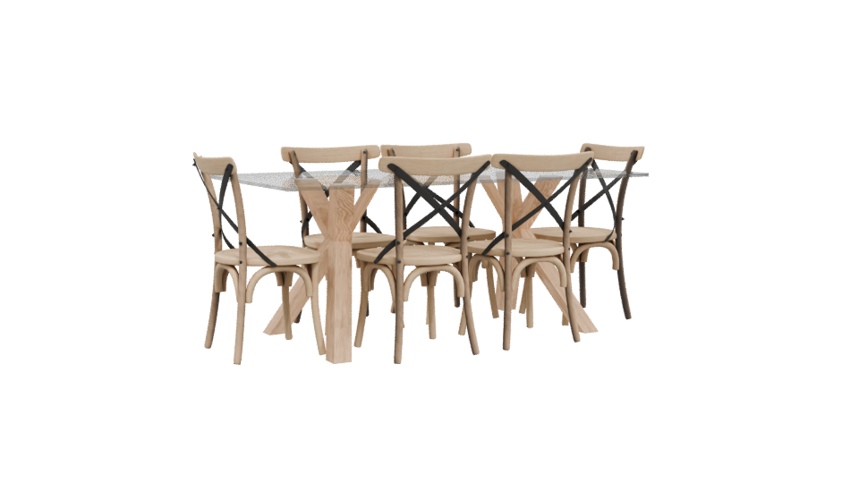 Riviera Glass Dining Set 3D - Professional 3D Model Render 4