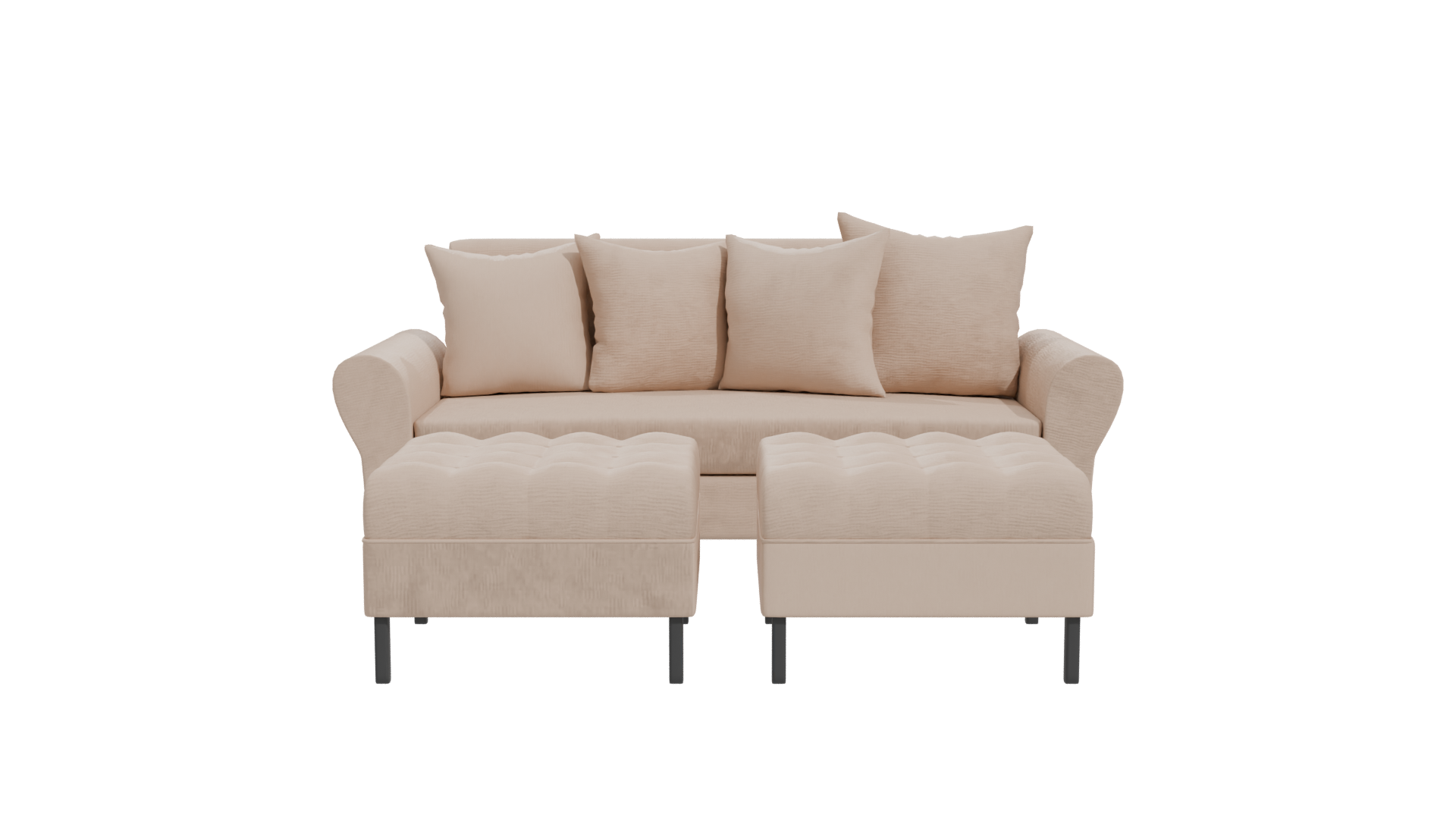 Elegant Modern Fabric Sofa with Cushions 3D Model - Professional 3D Model Render 11