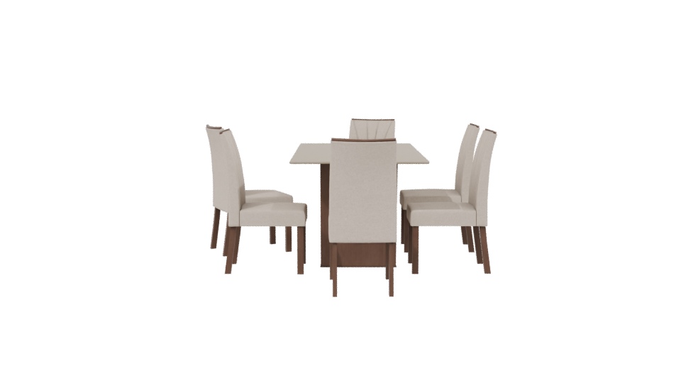 Elegant Rectangular Dining Table Set 3D Model - Professional 3D Model Render 2