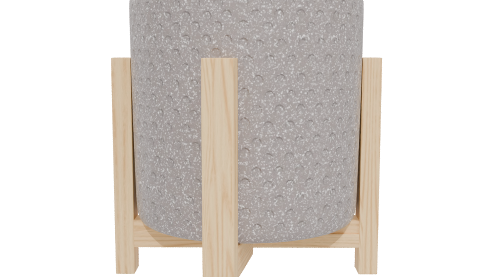Stylish Modern Planter with Wooden Stand 3D Model - Professional 3D Model Render 5