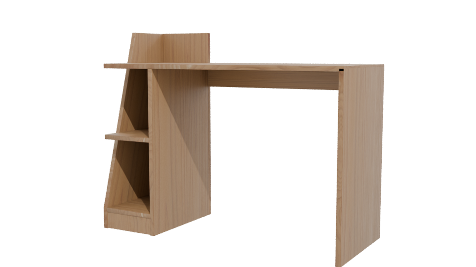 Modern Desk with Shelves 3D - Professional 3D Model Render 12