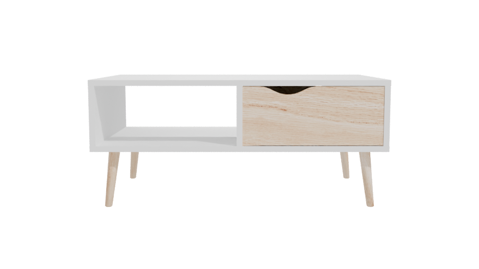 Modern White Oak Coffee Table 3D - Professional 3D Model Render 11