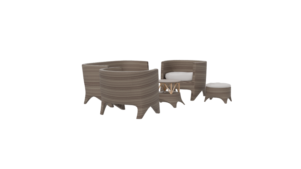 Stylish Outdoor Seating Set 3D - Professional 3D Model Render 6