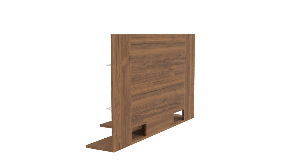 Stylish Wooden Wall Shelf Model - Professional 3D Model Render 3