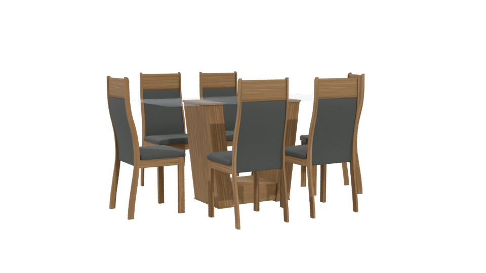 Elegant Modern Dining Table with Chairs 3D Model - Professional 3D Model Render 4
