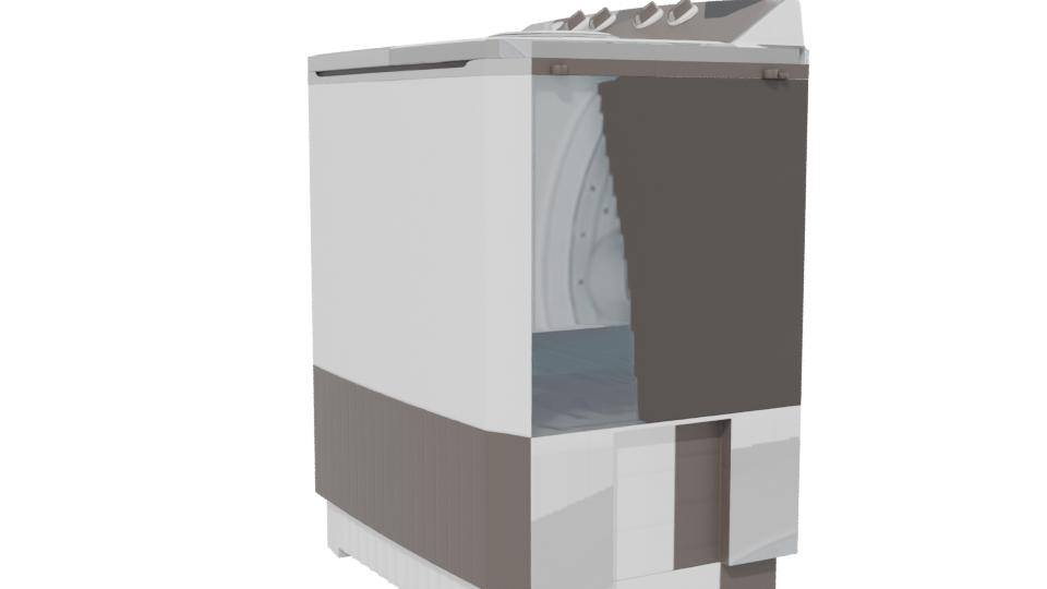 LG Twin Tub Washing Machine 3D - Professional 3D Model Render 13