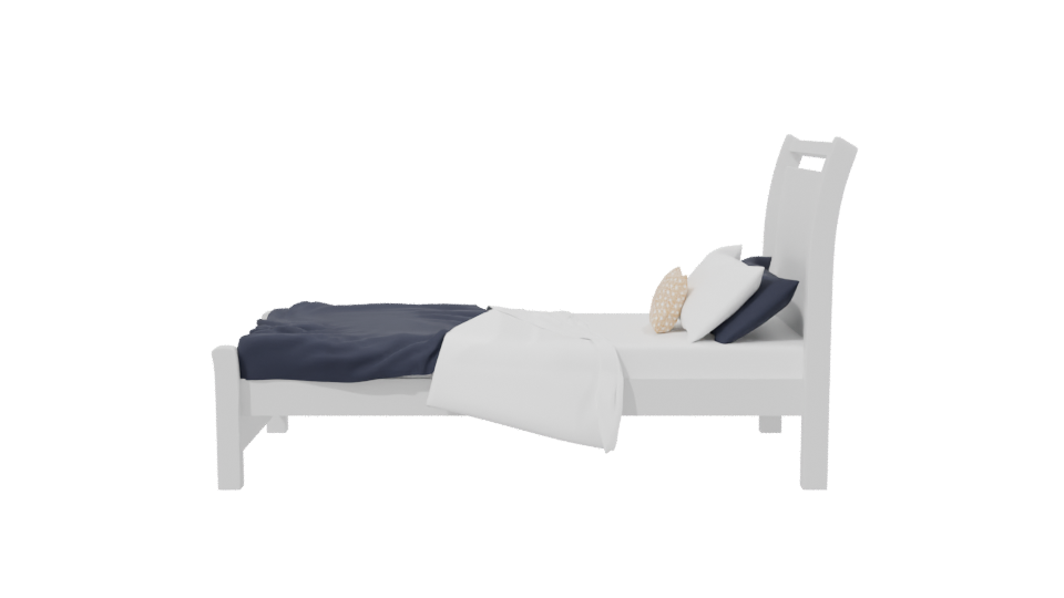 Elegant Minimalist Twin Bed 3D Model - Professional 3D Model Render 2