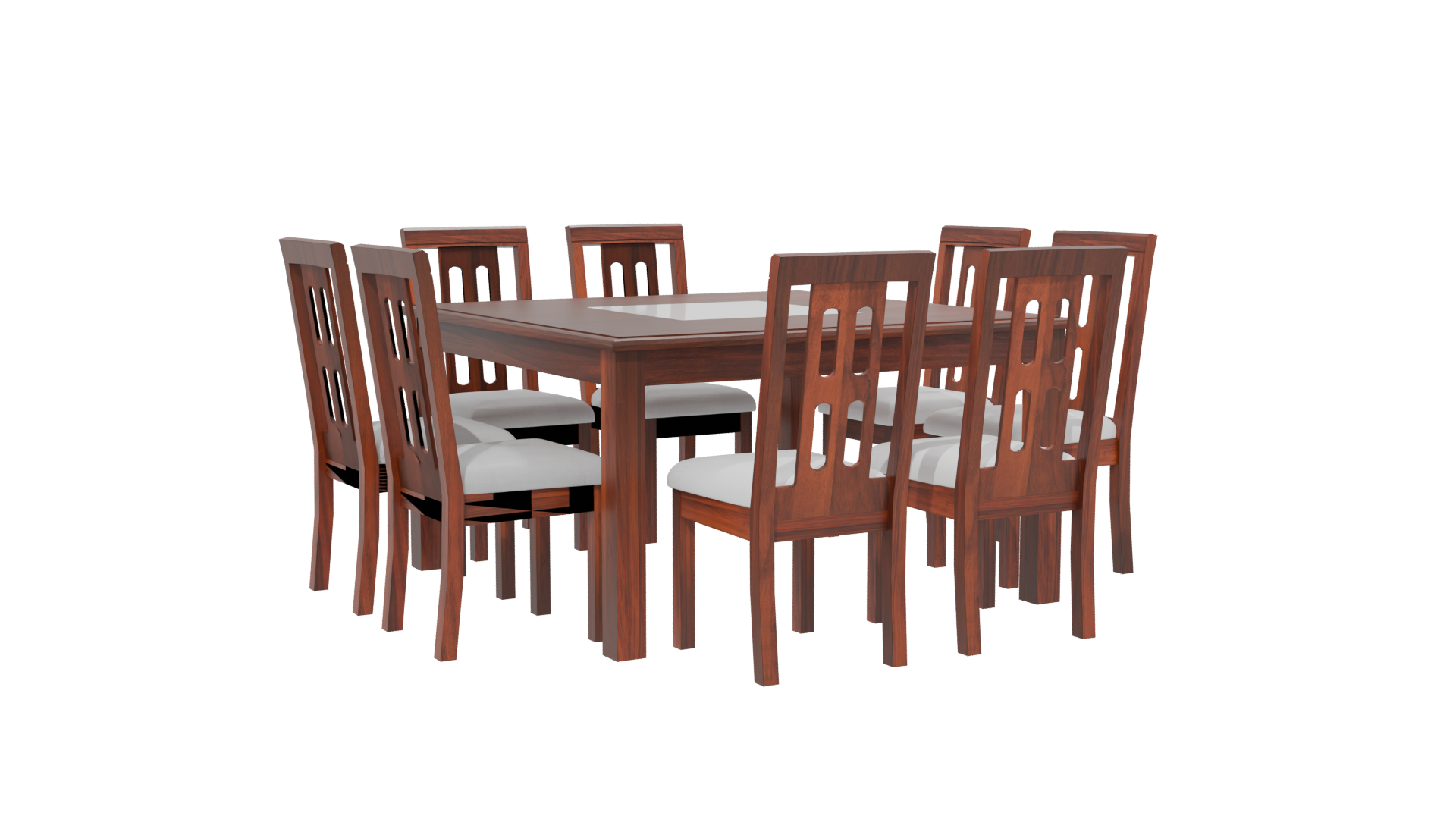 Elegant Wooden Dining Set 3D - Professional 3D Model Render 13