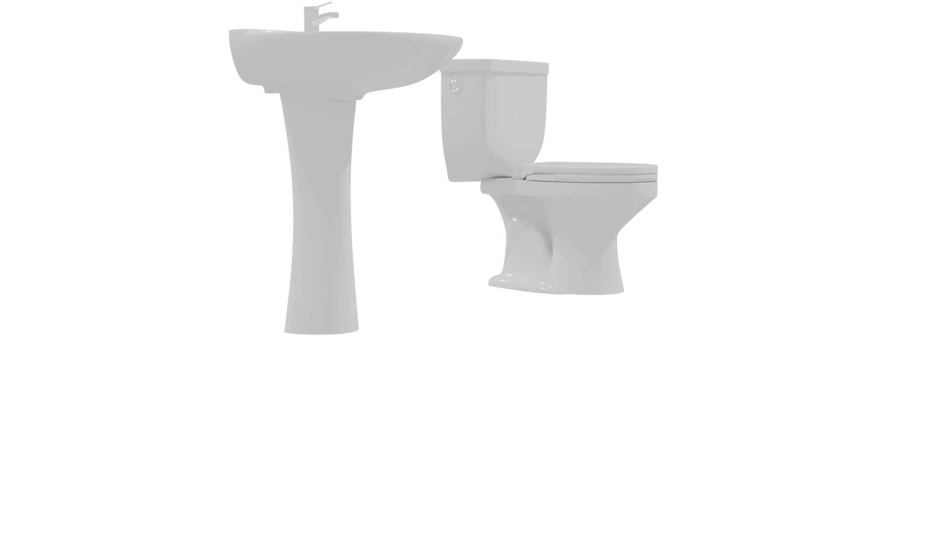 Stylish Bathroom Sanitary Set 3D - Professional 3D Model Render 9