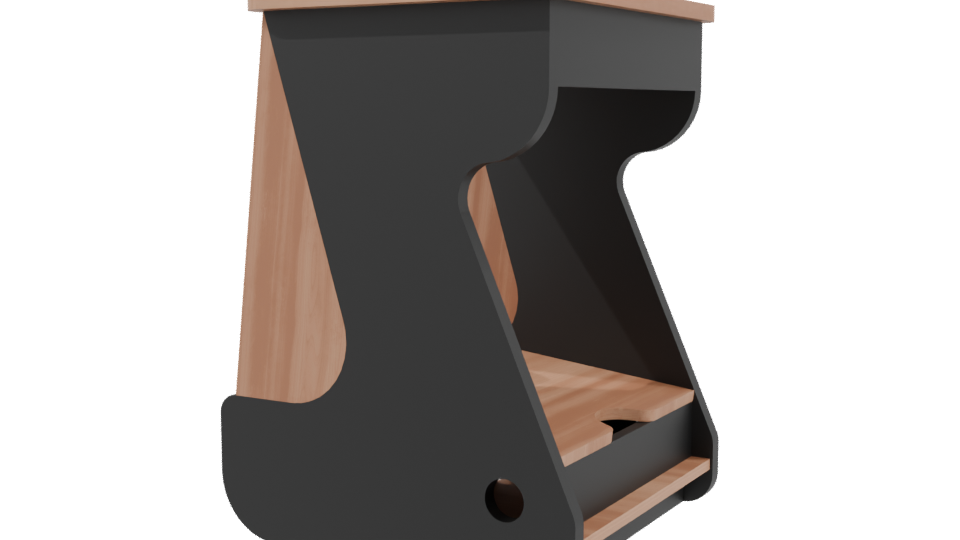 Modern Minimalist Display Shelf 3D - Professional 3D Model Render 3