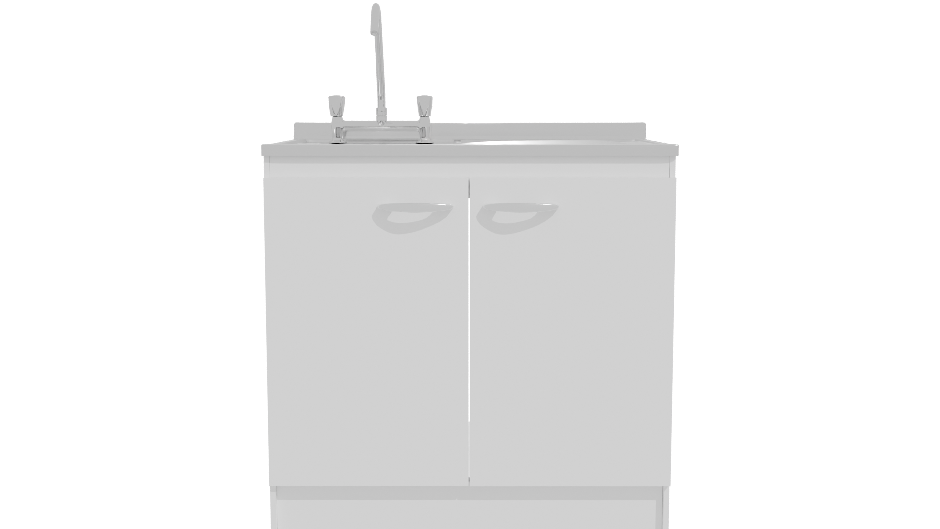 Sleek Kitchen Sink Cabinet Model - Professional 3D Model Render 11