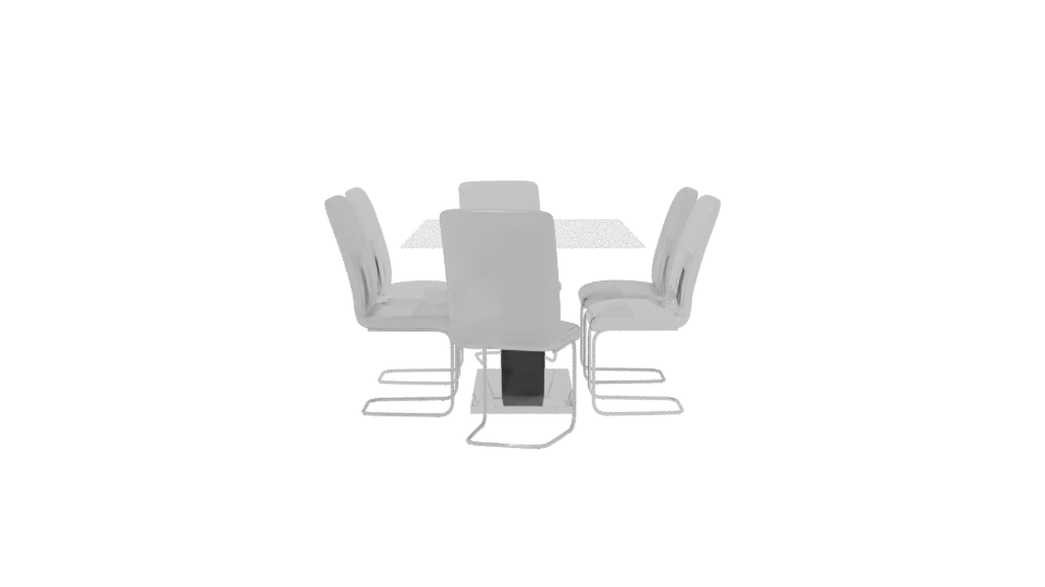 Contemporary Glass Dining Table Set - Professional 3D Model Render 8