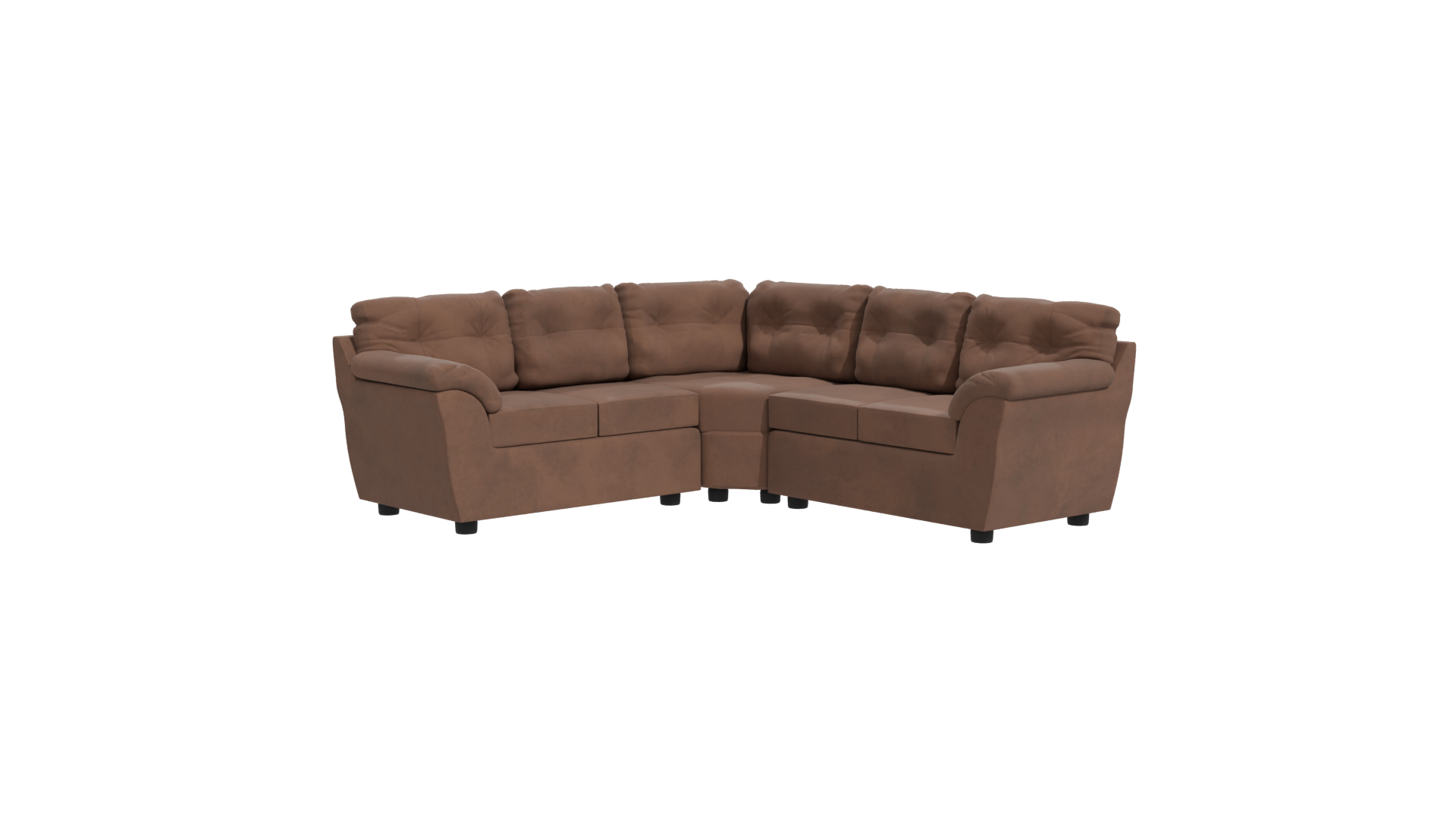 Luxe Brown Fabric Sofa 3D - Professional 3D Model Render 11