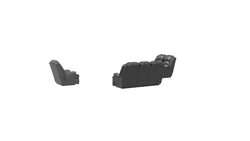 Elegant Black Sofa Set 3D - Professional 3D Model Render 4