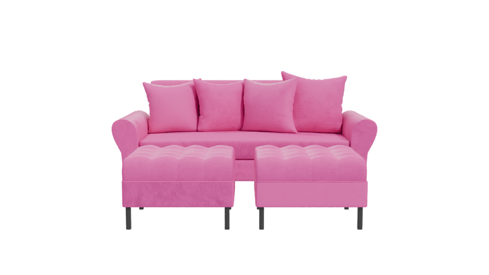 Vibrant Modern L-Shaped Sofa 3D Model - Professional 3D Model Render 11