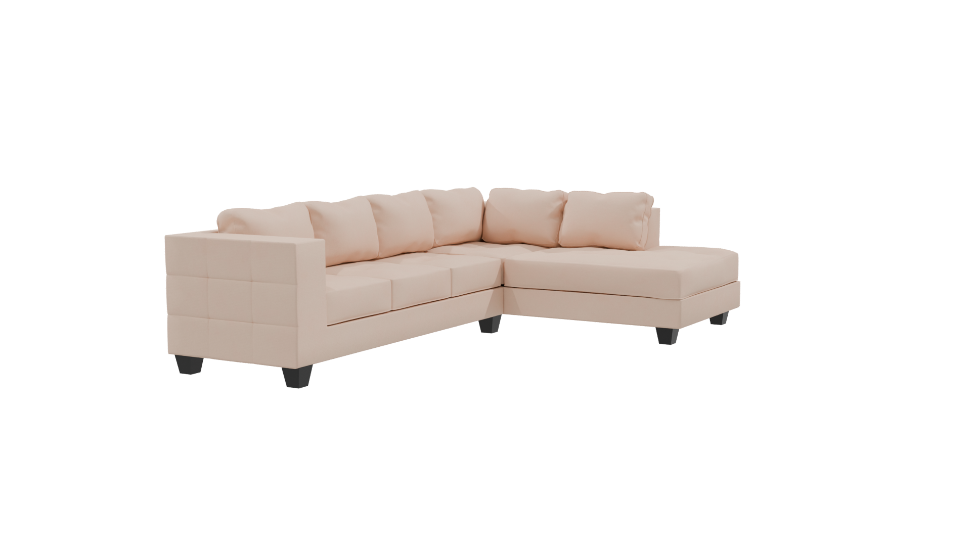 Stylish Modern Fabric Sectional Sofa 3D Model - Professional 3D Model Render 9