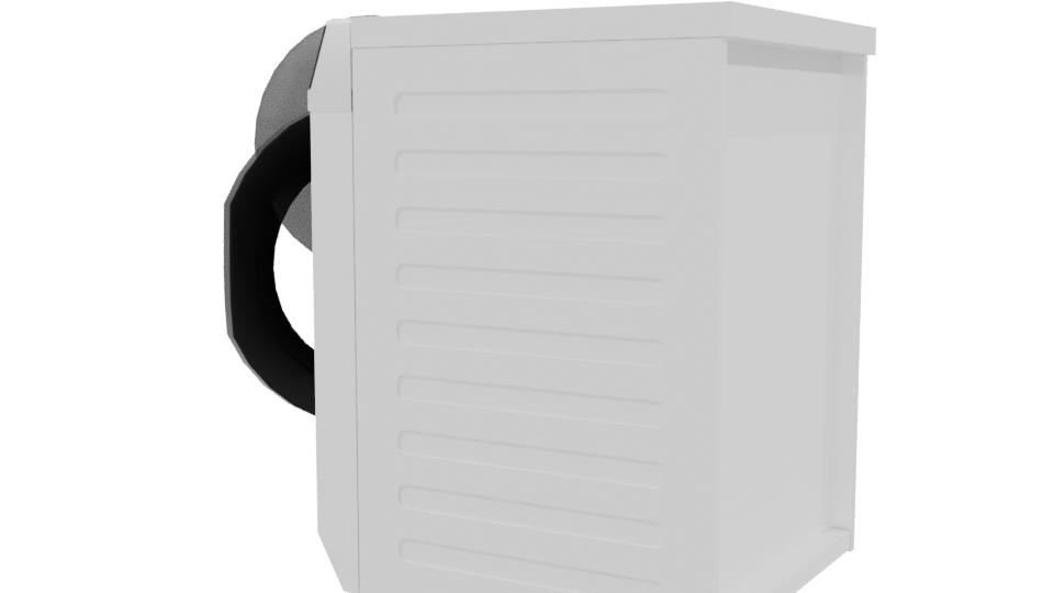 Stylish Front-Loading Dryer 3D Model - Professional 3D Model Render 3
