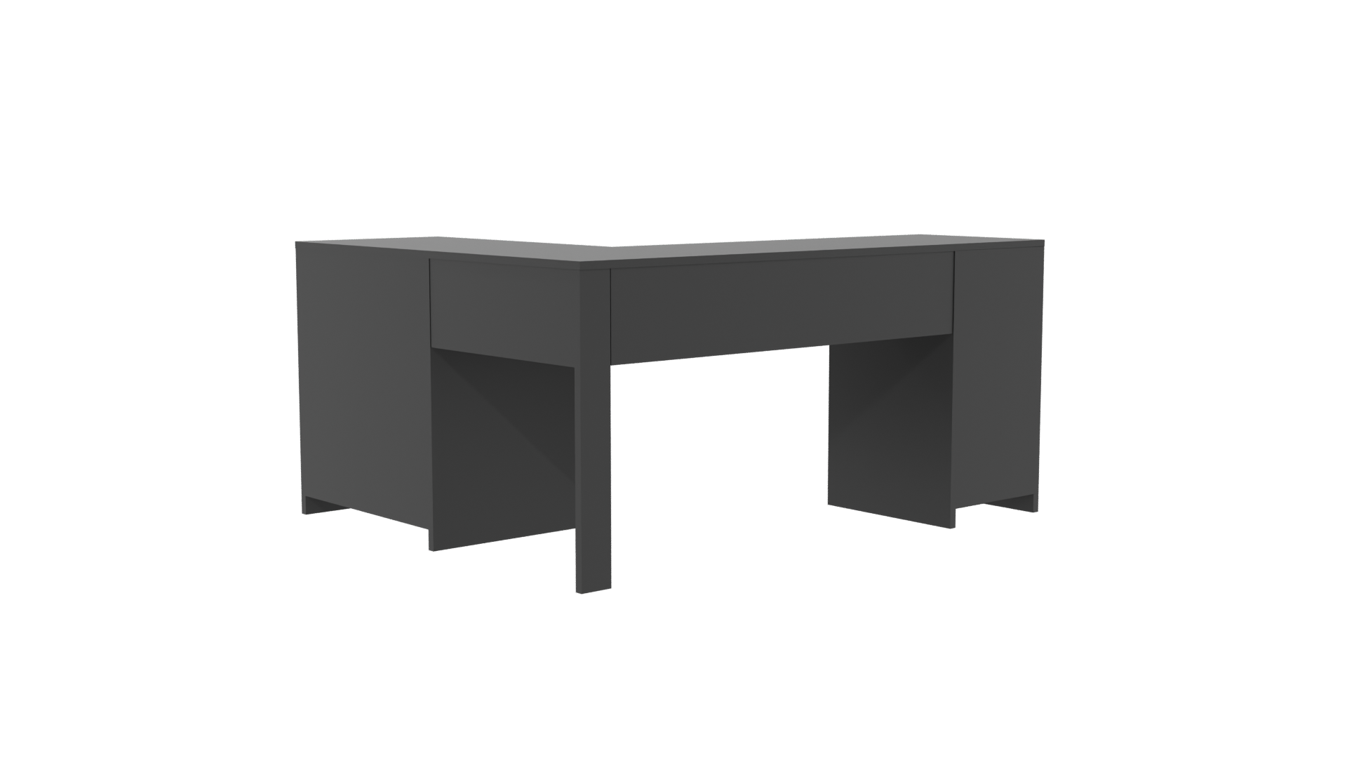 Stylish Corner Office Desk 3D - Professional 3D Model Render 5