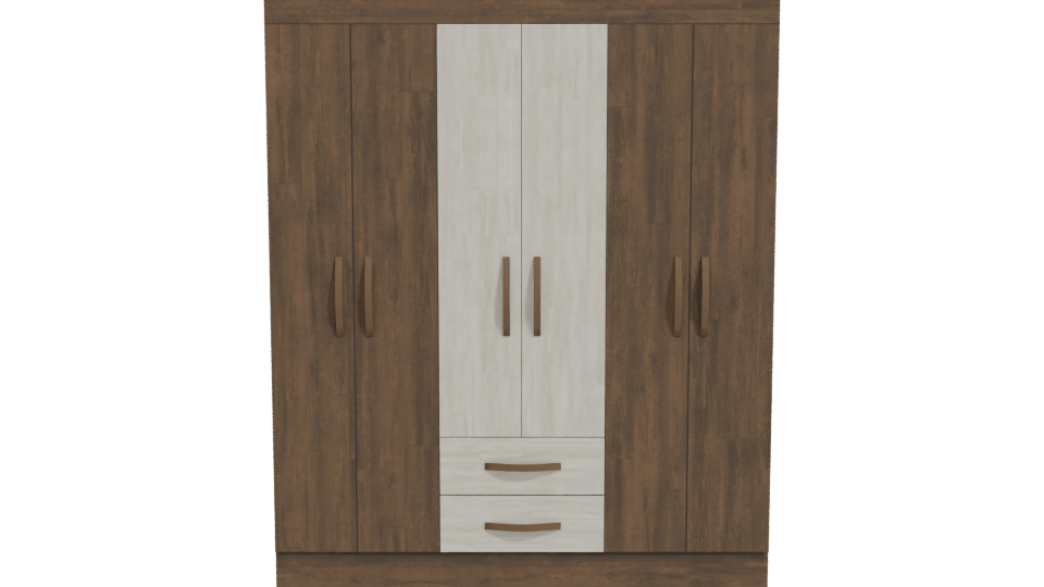 Modern Wooden Wardrobe Cabinet 3D - Professional 3D Model Render 11
