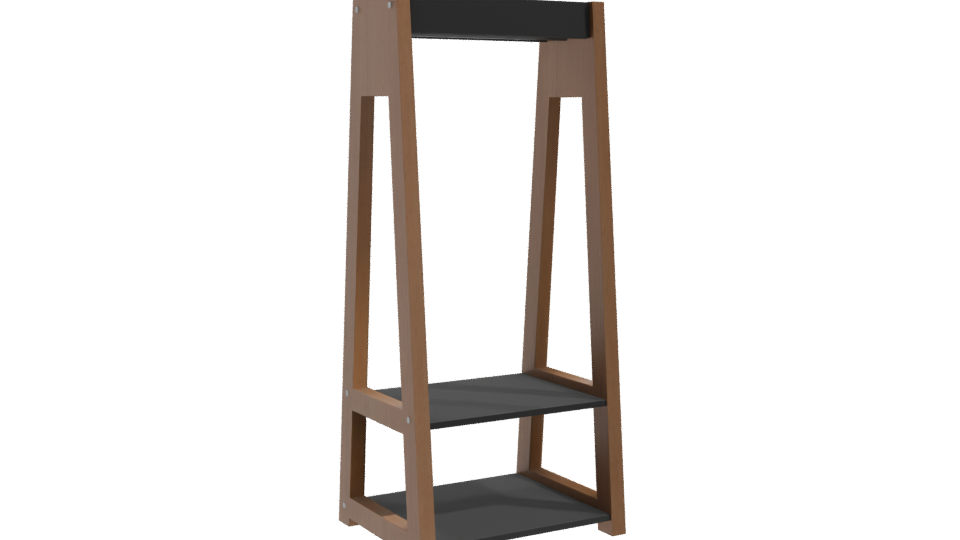 Minimalist Wooden Shelf Unit 3D - Professional 3D Model Render 10
