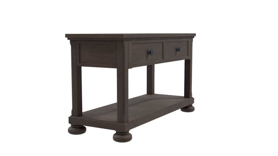 Rustic Wooden Console Table 3D - Professional 3D Model Render 9