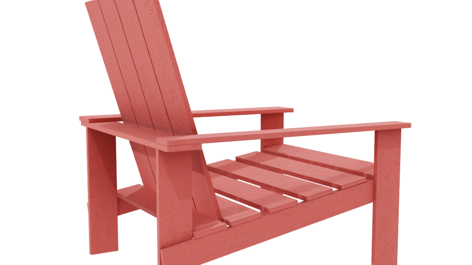 Stylish Outdoor Adirondack Chair - Professional 3D Model Render 7