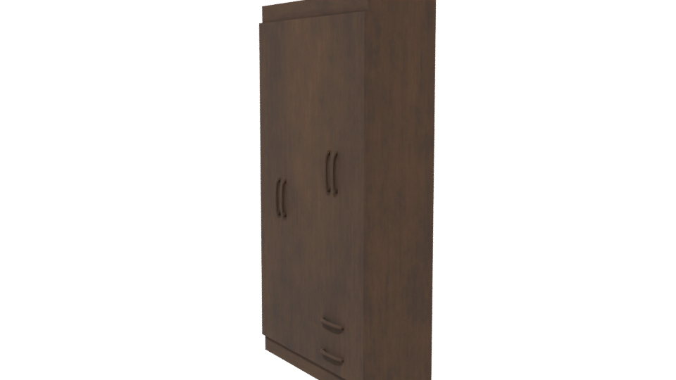 Stylish Wooden Wardrobe Model - Professional 3D Model Render 13