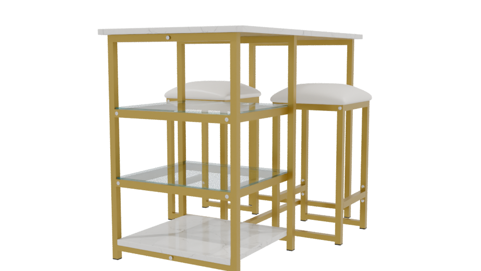 Stylish Modern Bar Table Set - Professional 3D Model Render 3