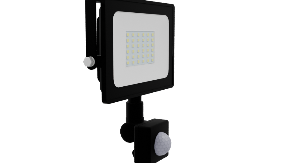 Motion Sensor LED Floodlight Model - Professional 3D Model Render 9