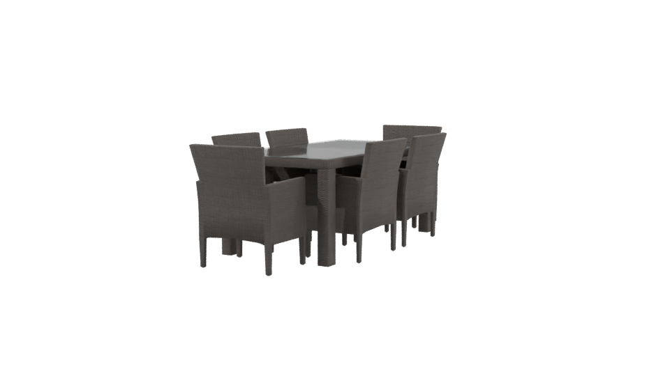 Elegant Outdoor Dining Set 3D - Professional 3D Model Render 3