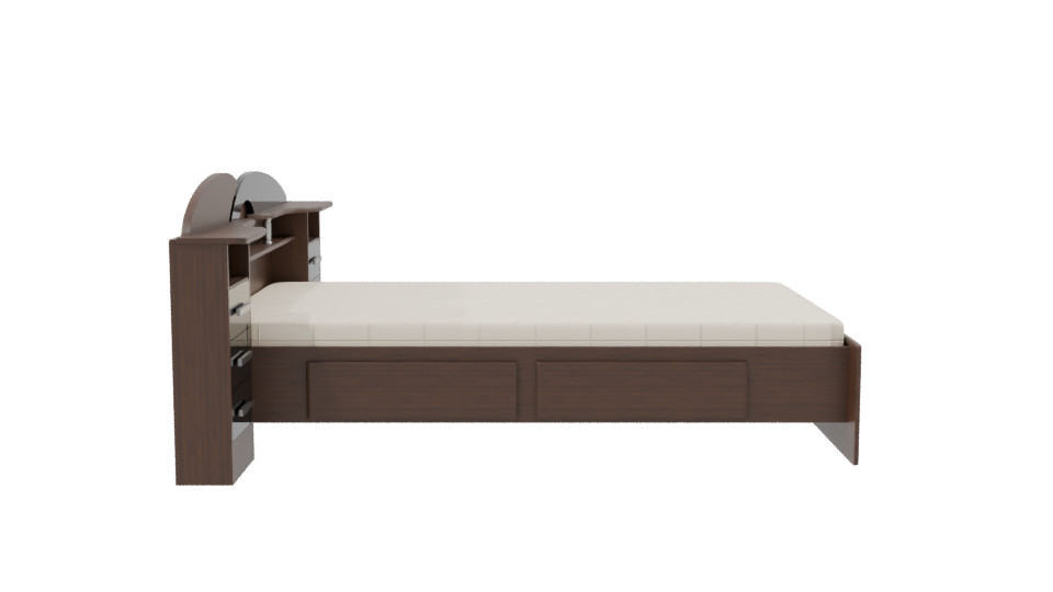 Contemporary Wooden Bed 3D Model - Professional 3D Model Render 8