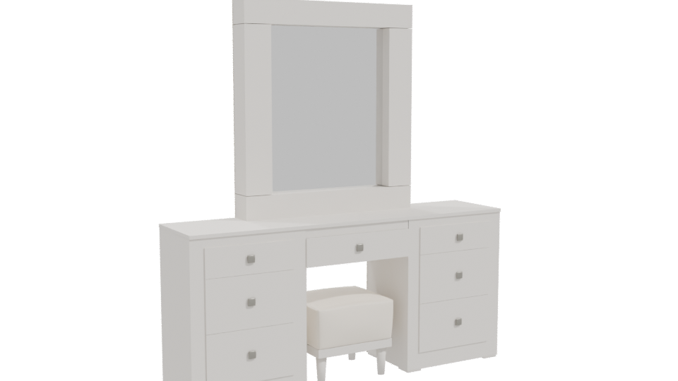 Elegant White Vanity Set 3D - Professional 3D Model Render 10
