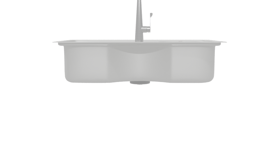 Sleek Stainless Steel Kitchen Sink 3D Model - Professional 3D Model Render 5