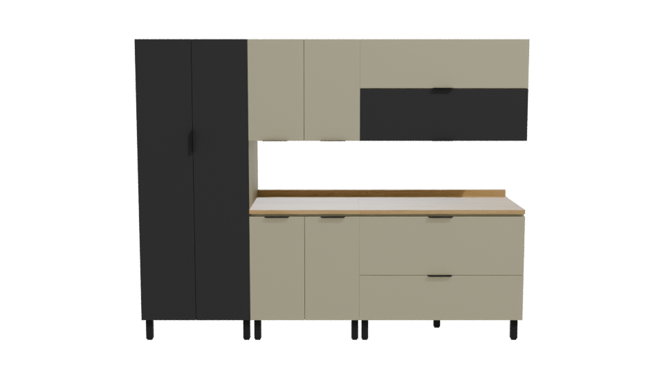 Stylish Modern Kitchen Cabinet Set 3D Model - Professional 3D Model Render 11