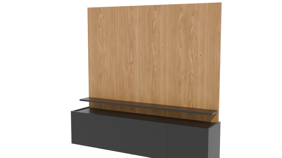 Contemporary Wooden Wall Unit TV Stand 3D Model - Professional 3D Model Render 12