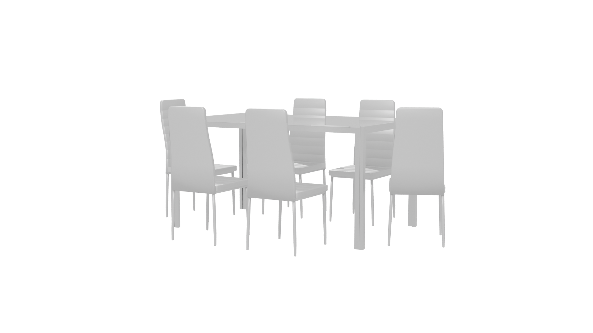 Modern Dining Table and Chairs - Professional 3D Model Render 6