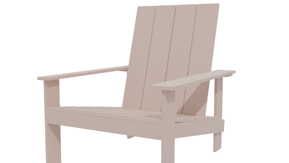Minimalist Outdoor Wooden Lounge Chair 3D Model - Professional 3D Model Render 12