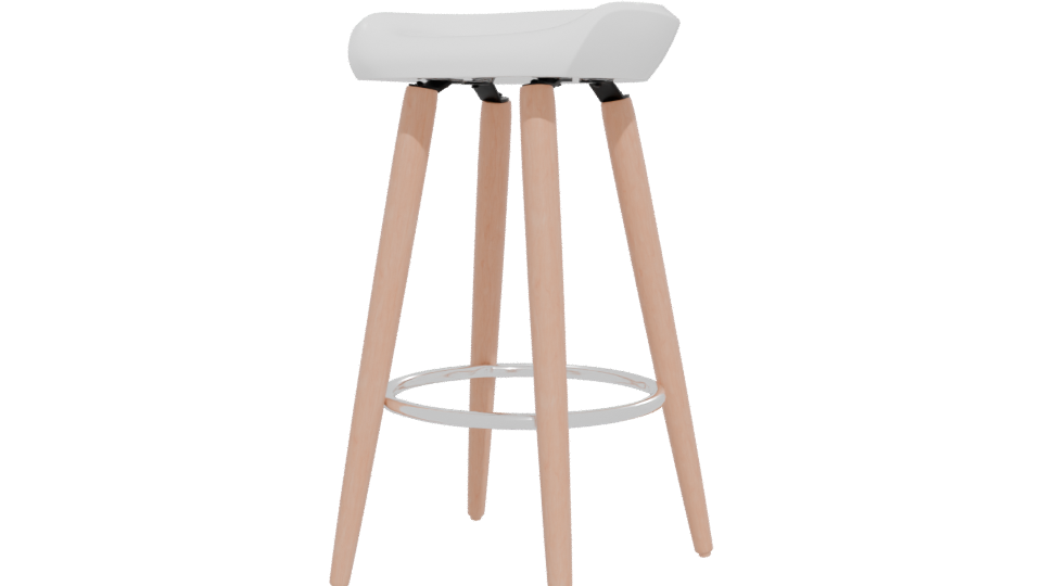 Stylish Modern Bar Stool Model - Professional 3D Model Render 12