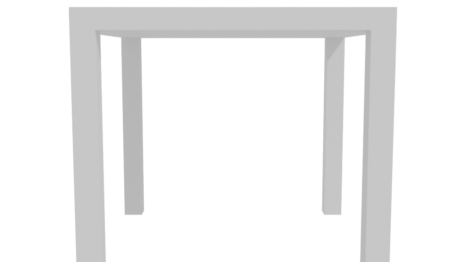 Sleek Minimalist White Dining Table 3D Model - Professional 3D Model Render 11