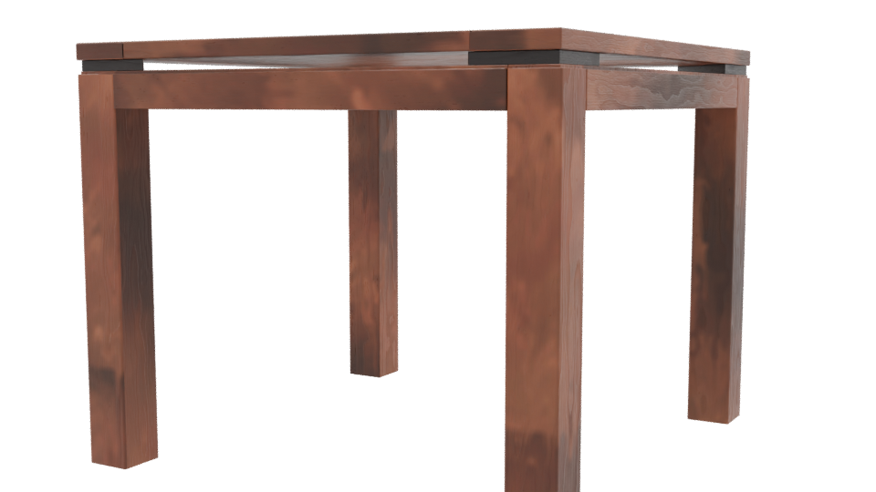 Stylish Wooden Square Dining Table 3D Model - Professional 3D Model Render 9