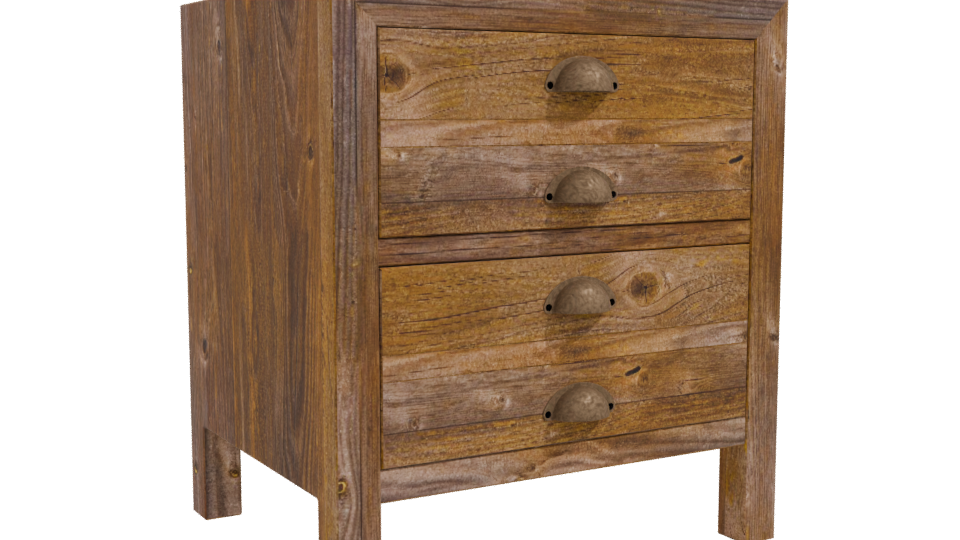Rustic Wooden Nightstand 3D Model - Professional 3D Model Render 10