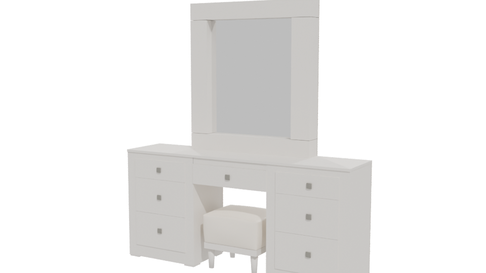 Elegant White Vanity Set 3D - Professional 3D Model Render 12
