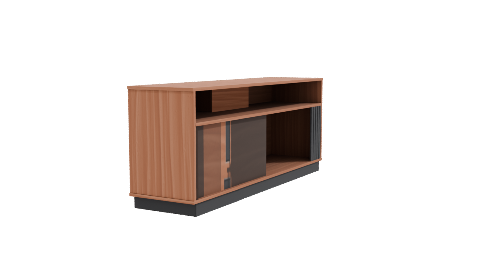 Contemporary Wooden Media Console 3D Model - Professional 3D Model Render 9