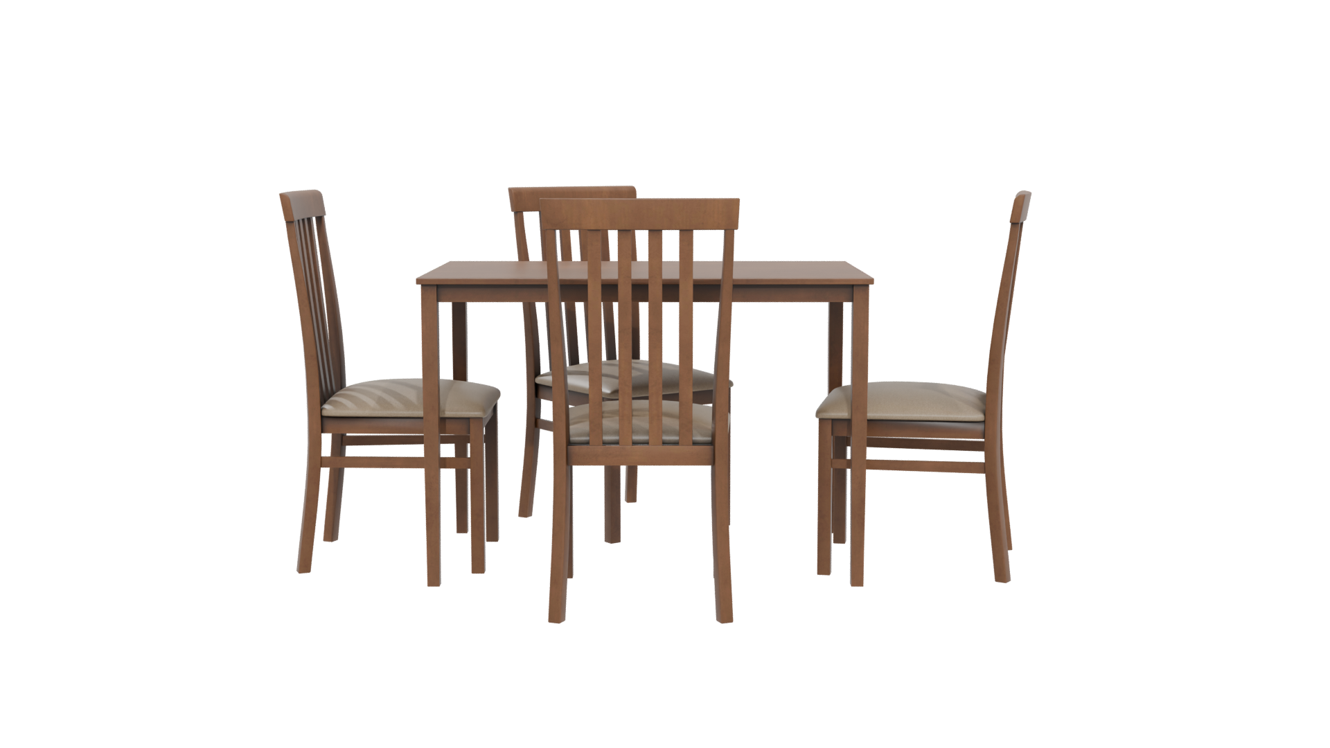 Stylish Wooden Dining Set 3D - Professional 3D Model Render 5