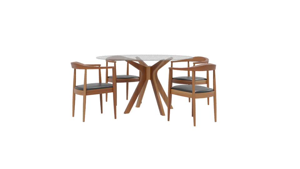 Stylish Modern Dining Table and Chair Set 3D Model - Professional 3D Model Render 13