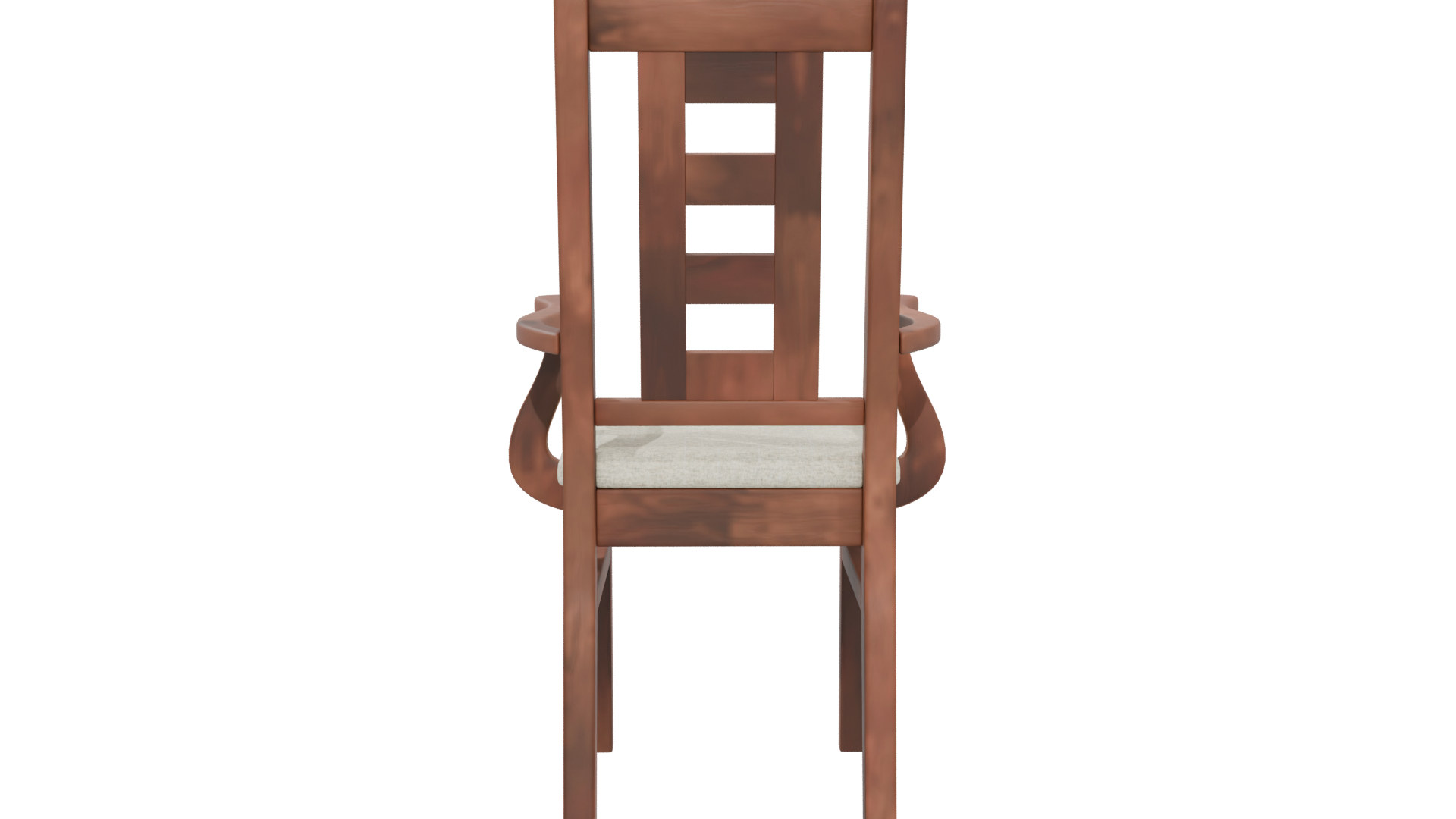 Elegant Wooden Armchair 3D Model - Professional 3D Model Render 5