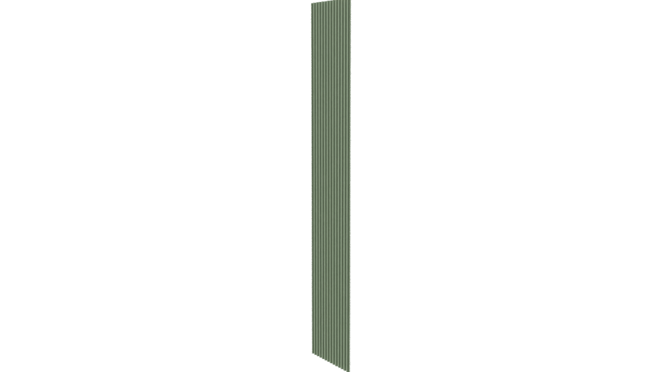 Stylized Vertical Green Slatted Panel 3D Model - Professional 3D Model Render 7