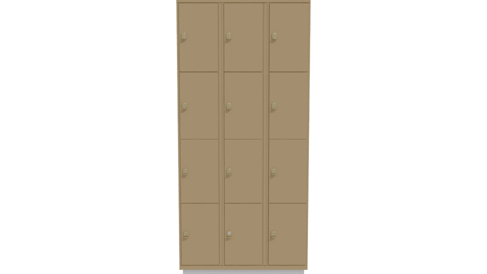 Stylish Metal Storage Locker 3D - Professional 3D Model Render 11