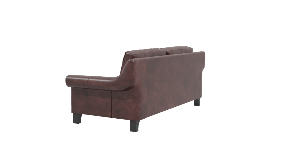 Elegant Leather Sofa 3D Model - Professional 3D Model Render 3
